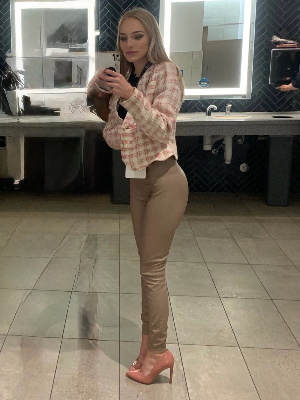 Donna Rae Pink & Cream Tweed Blazer